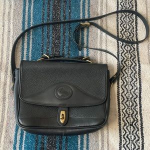 Dooney and Bourke Vintage Carrier Shoulder Bag Black Pebble Leather